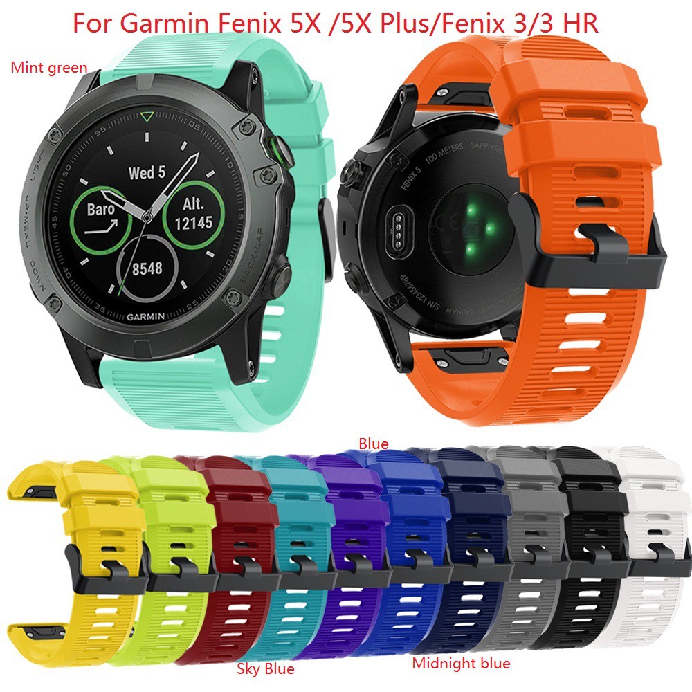 Dây đeo đồng hồ bằng silicon thay thế cho Garmin Fenix 5X 5X Plus Fenix 3 thumbnail