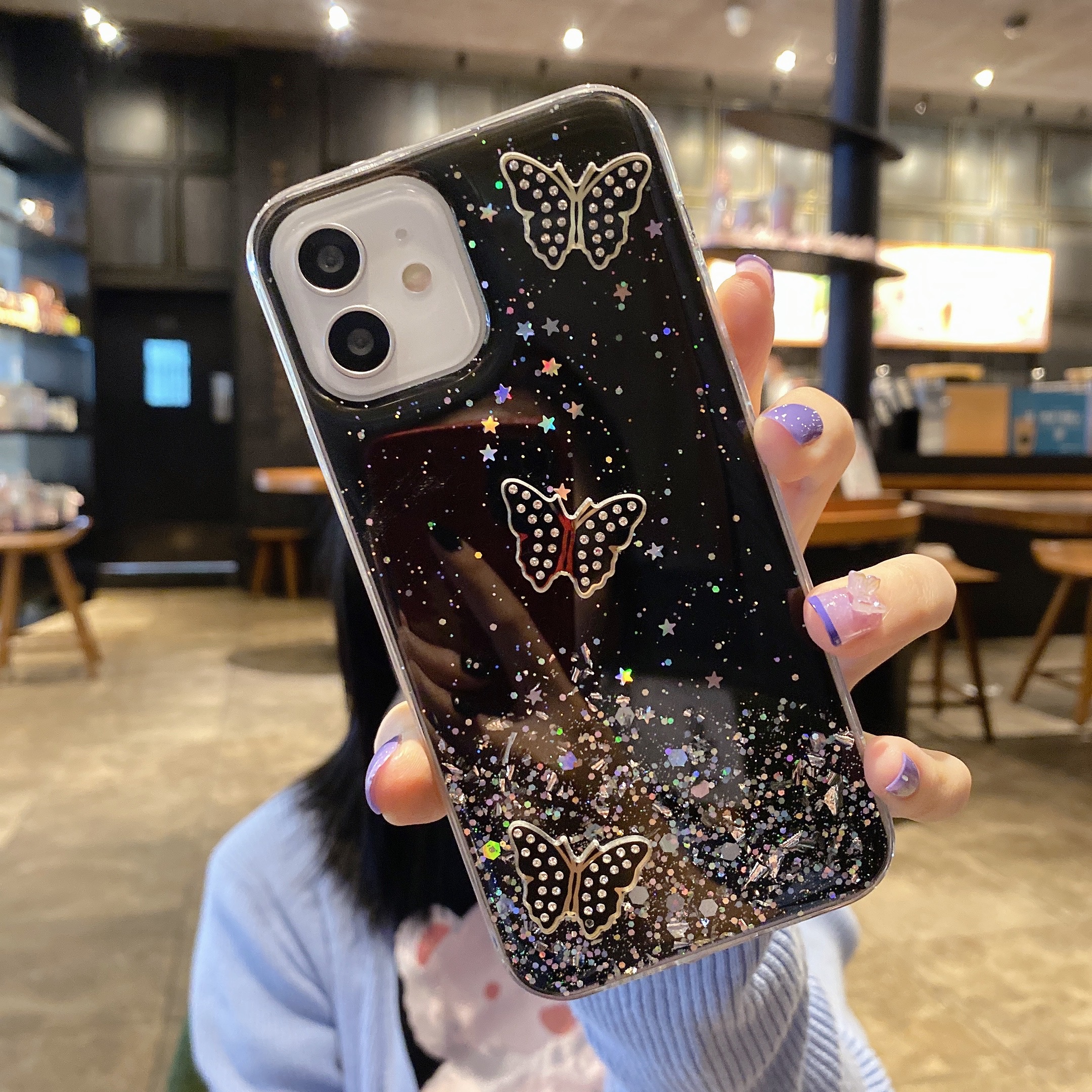 Ốp Lưng Hình Bướm 3d Lấp Lánh Cho Iphone 12 Mini 11 Pro Xs Max Xr X 7 8 6 6s Plus