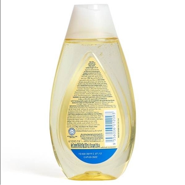 Sữa Tắm Gội Toàn Thân Trẻ Em Johnson's Baby 200ml Mẫu Mới, (Hàng Chính Hãng Công Ty)