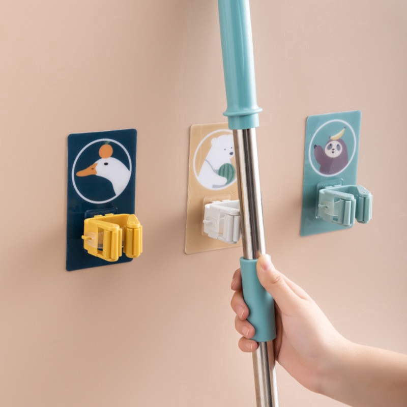 Set 1/2 Kẹp Dán Tường Treo Cây Lau Nhà Tiện Lợi