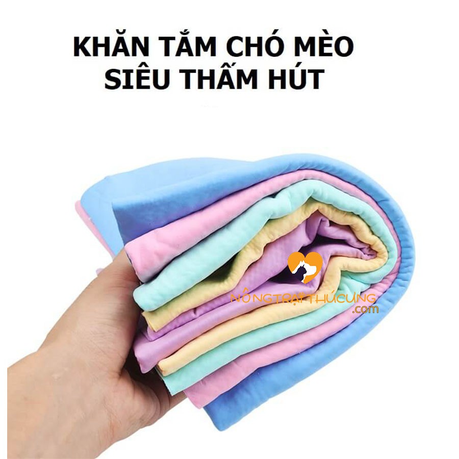 Khăn Tắm Siêu Thấm Hút Cho Thú Cưng – Nhiều size - Không Hộp