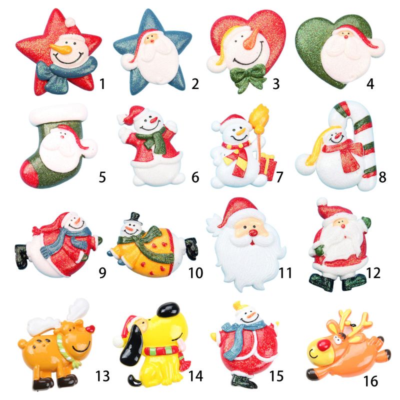 Miếng Dán Trang Trí Tủ Lạnh DIY Bằng Nhựa Resin Họa Tiết Giáng Sinh