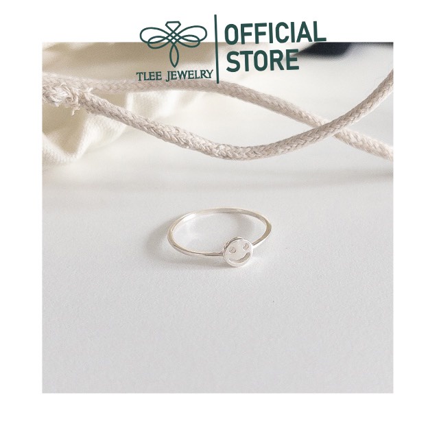 Nhẫn bạc nữ TLEE mẫu mặt cười xinh xắn phong cách minimalist TleeJewelry A0339