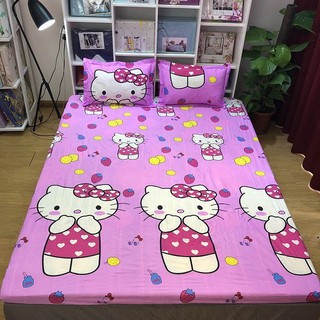 Ga trải giường bọc đệm 1m và 1m2,được chọn mẫu,hello kitty dâu