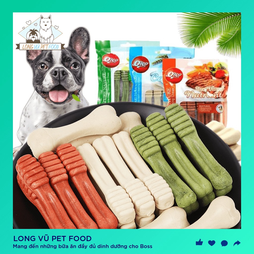Xương gặm canxi sạch răng chó Orgo High Canxi khử hôi miệng - Xương gặm sạch răng thơm miệng chó mèo - Long Vũ Pet Food