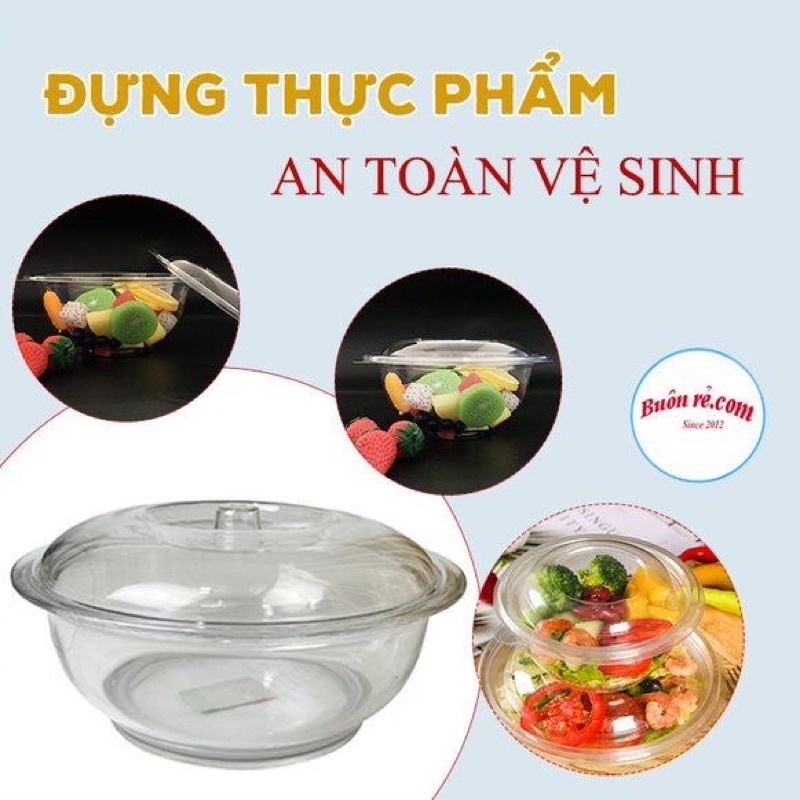 Âu Phíp Tròn Trong Suốt Có Nắp Đậy Việt Nhật Mới 99%