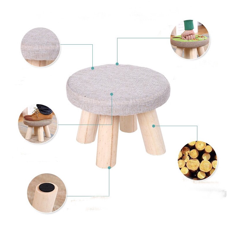 Ghế Đôn Họa Tiết Độc Đáo - Ghế Gỗ Tròn Cao Cấp Trang Trí Bàn Trà Cà Phê