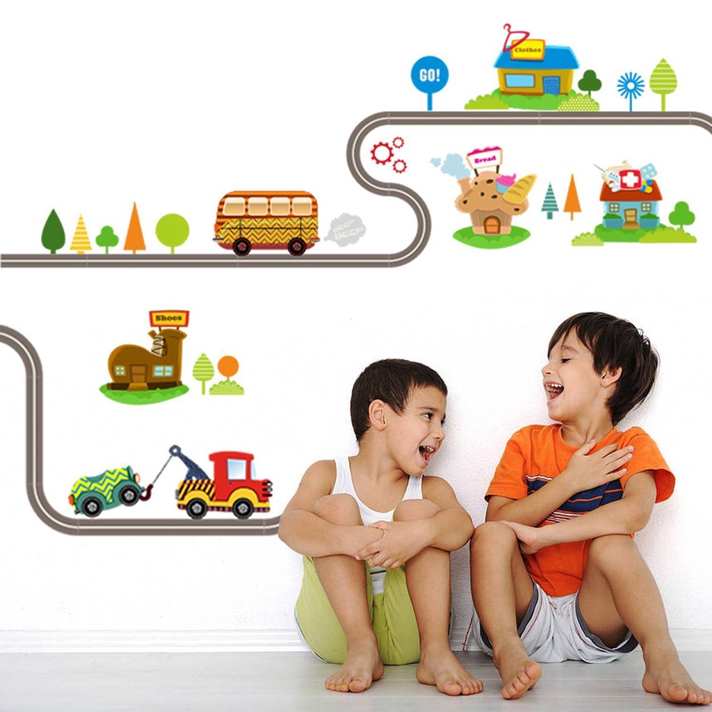 FAY Giấy Dán Tường Tự Dính Họa Tiết Hoạt Hình Trang Trí Phòng Khách / Nhà Trẻ