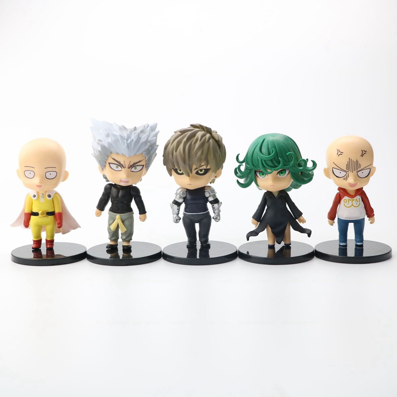 Set 5 Mô Hình Nhân Vật Phim One Punch Man Saitama Tornado Genos Garou Chibi 1