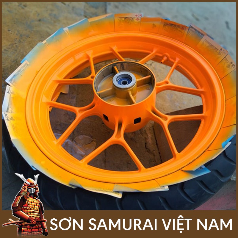 Màu Cam Huỳnh Quang Sơn Samurai - Combo Màu Cam 55 Sơn Xịt Samurai