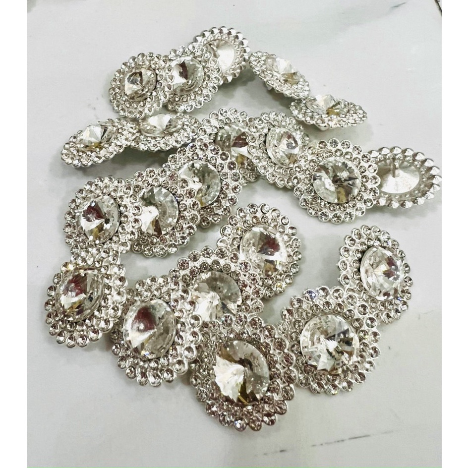 Set 10 Nút, Cúc đá kim loại 2.3cm