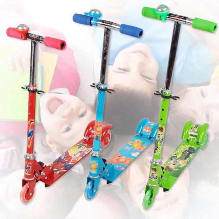 Xe trược Scooter 3 bánh phát sáng. Xe Trượt Scooter giá rẻ, tải trọng 80kg. Xe Dành Cho Bé Yêu