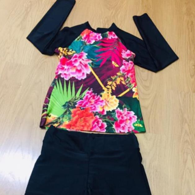 tuan80 Áo tắm dài tay che bụng với quần đùi tuan80