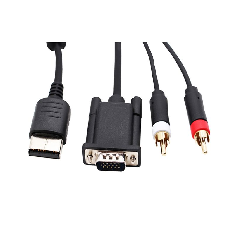 Cáp ChuyểN ĐổI 3 5mm Sang 2 ĐầU RCA Cho DC DreamCast Sang VGA