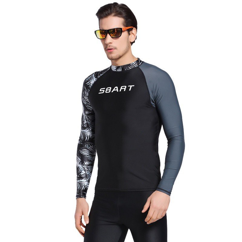 Áo bơi dài tay nam họa tiết chống nắng - giữ nhiệt Sbart
