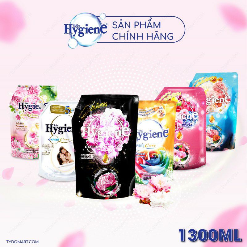Có sẵn] Nước xả vải Hygiene Thái Lan đậm đặc lưu hương lâu hơn (Túi) 1300ml