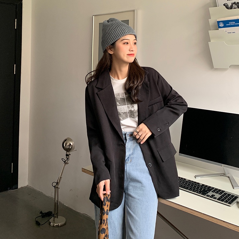 Áo vest nữ 2 lớp ,Áo Blazer tay dài màu trơn cho nữ ,AVS01 ,ao khoác blazer cho nữ thời trang hàn quốc - LAMASS