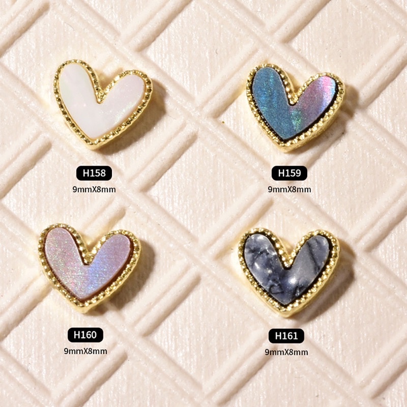 Đá 3d hình trái tim lẻ 1c trang trí nail/móng tay