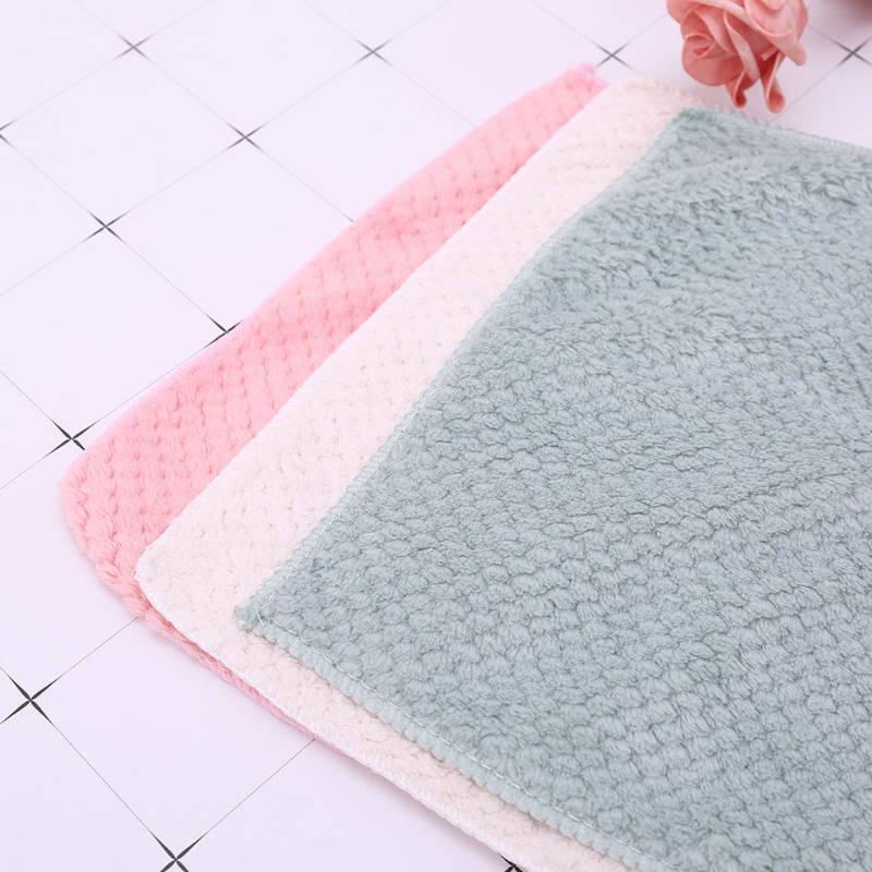 Khăn Lau Chén Dĩa Hình Vuông Bằng Sợi Micro Tiện Dụng Cho Nhà Bếp