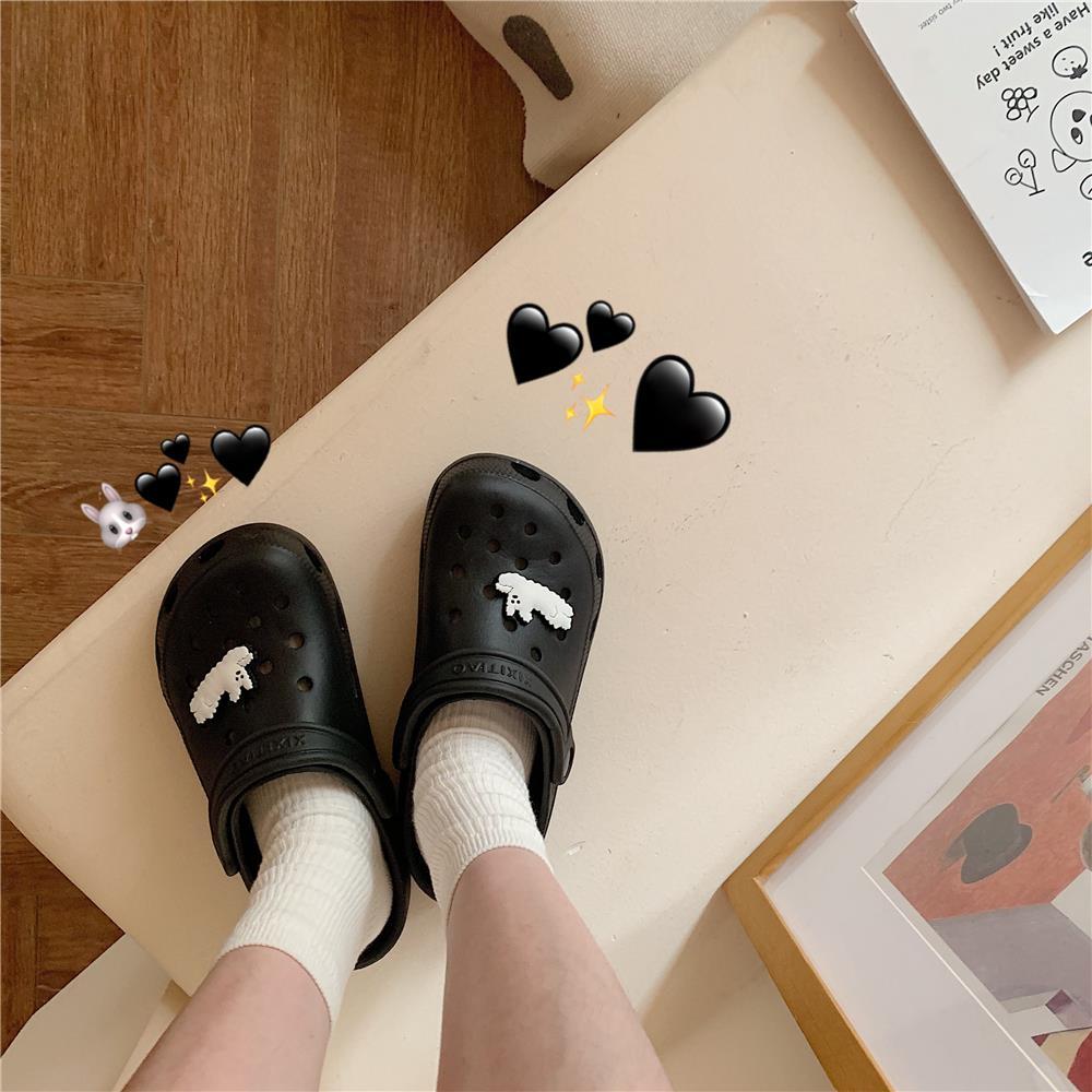 Dép Crocs Hai Quai Hình Thỏ Dễ Thương Có 6 Màu Size 36-41 Cho Nữ