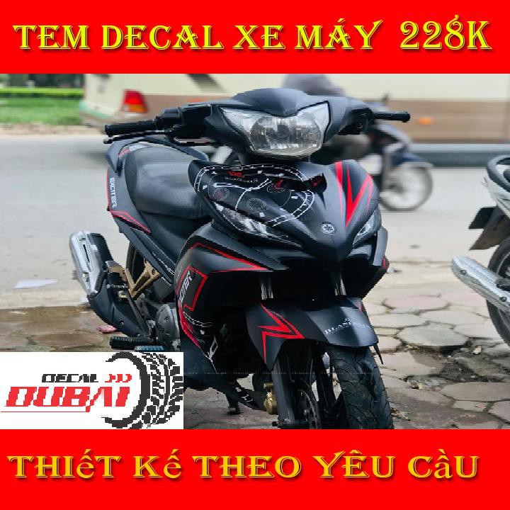 Tem Trùm Exciter 135 Đen Nhám Viền Đỏ