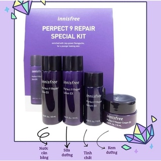 Kit dưỡng cao cấp chống lão hóa innisfree perpect 9 repair special kit 4 món