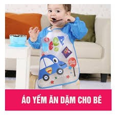 Áo yếm ăn dặm dài tay chống thấm cho bé