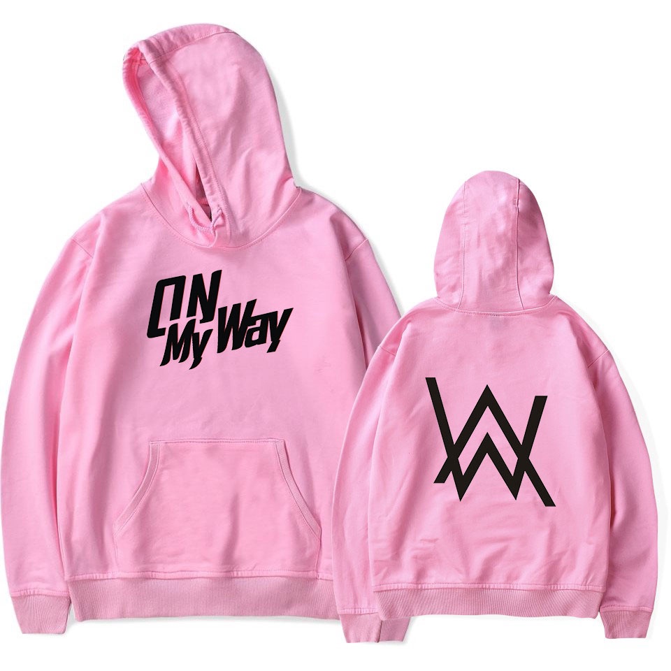 Áo Hoodie Cotton Chui Đầu In Chữ Alan Walker Cho Nam