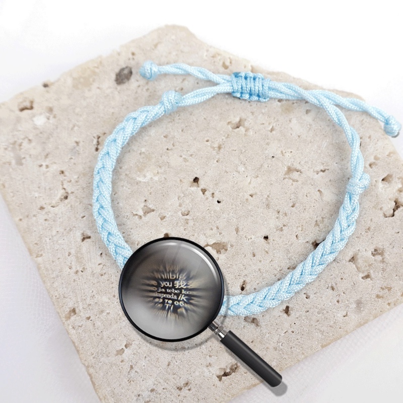 Vòng Tay Dây Bện Mặt Khắc Chữ I Love You 100 Ngôn Ngữ Độc Đáo