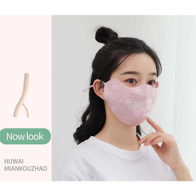 Spring and Summer lace mask women's thin sun-proof breathable goddess sexy washable veil face towel face cover large cloth mask