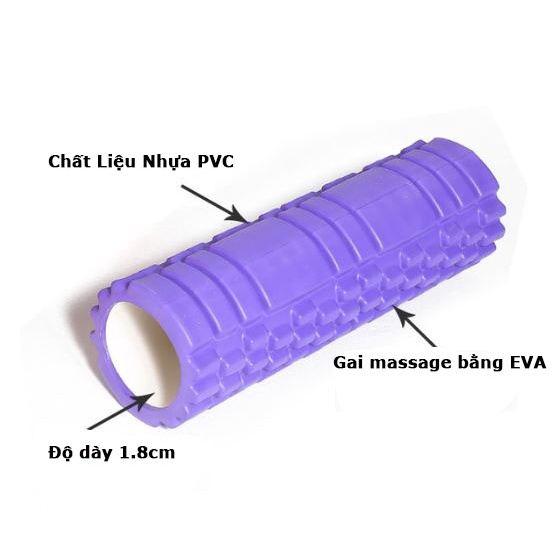 Ống Tập Yoga Giãn Cơ Có Gai Massage Thư Giãn Kích Thước 33x14cm