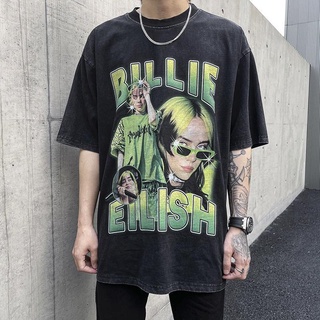 Áo Thun Tay Lỡ Dáng Rộng In Hình Billie Eilish Bili Phong Cách Hip Hop Đường Phố Âu Mỹ Thời Trang Cho Nam Và Nữ 2021