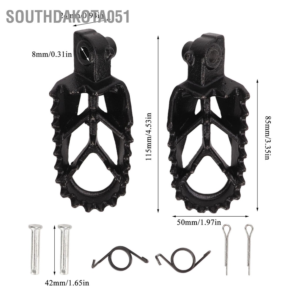 1 Cặp Bàn Đạp Để Chân Bằng Hợp Kim Thép Chống Trượt Màu Đen Cho Xe Mô Tô Địa Hình 50cc 70cc 90cc 110cc 125cc