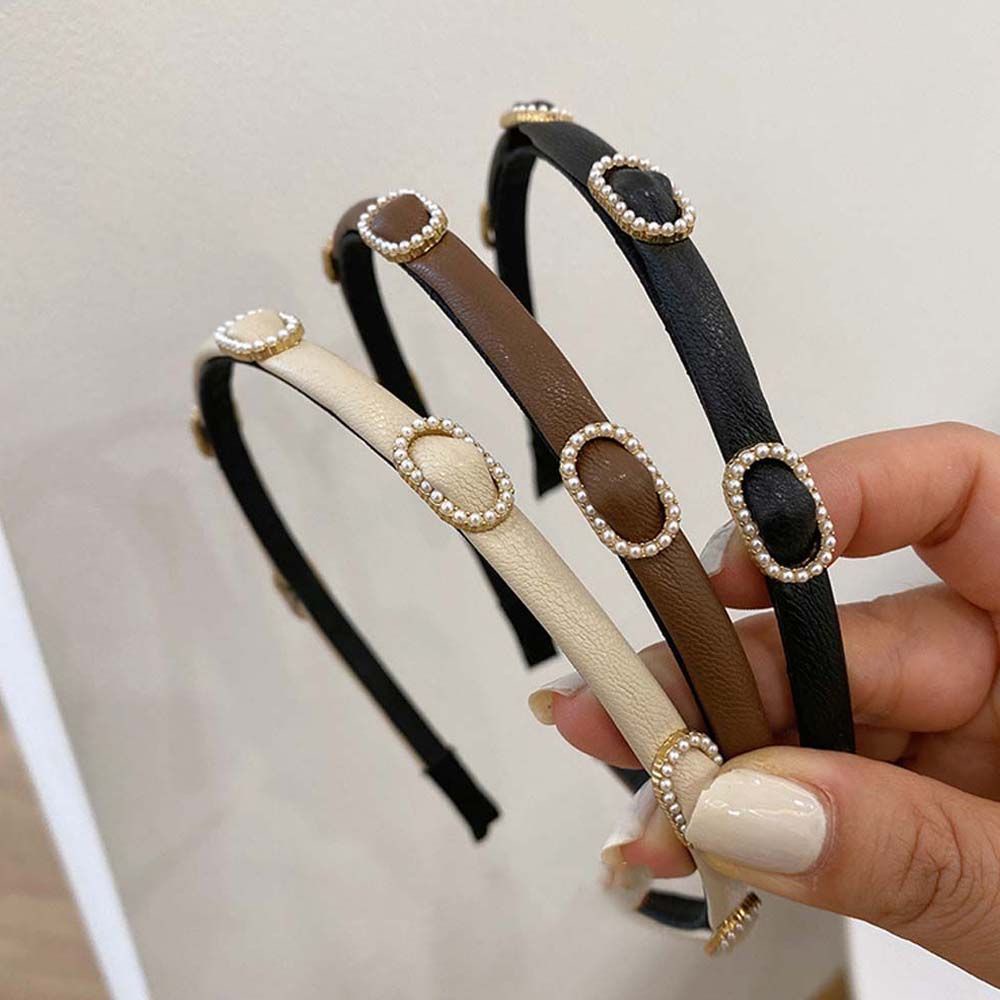 Băng đô nữ da PU mỏng ngọt ngào của Hàn Quốc