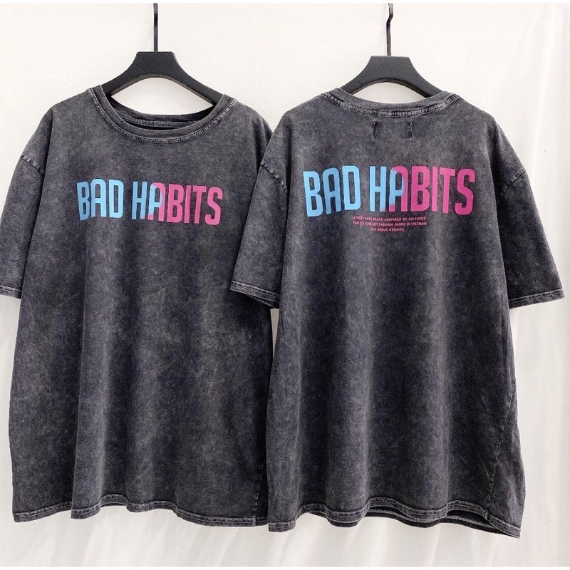 ÁO THUN BADHABITS LOANG XÁM UNISEX TAY LỠ FORM RỘNG  [KÈM ẢNH THẬT]