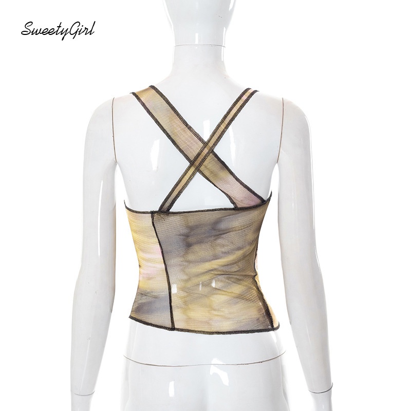 Big Đặc Biệt Áo Tank Top Ôm Eo Nhuộm Màu Sắc Ngọt Ngào Thời Trang 2022 Quyến Rũ Dễ Phối Đồ Cho Nữ