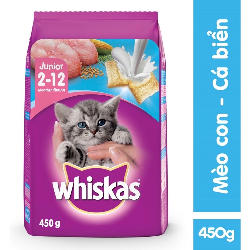 Thức ăn cho mèo lớn adult whiskas 1.2 kg vị cá biển, cá ngừ, cá thu
