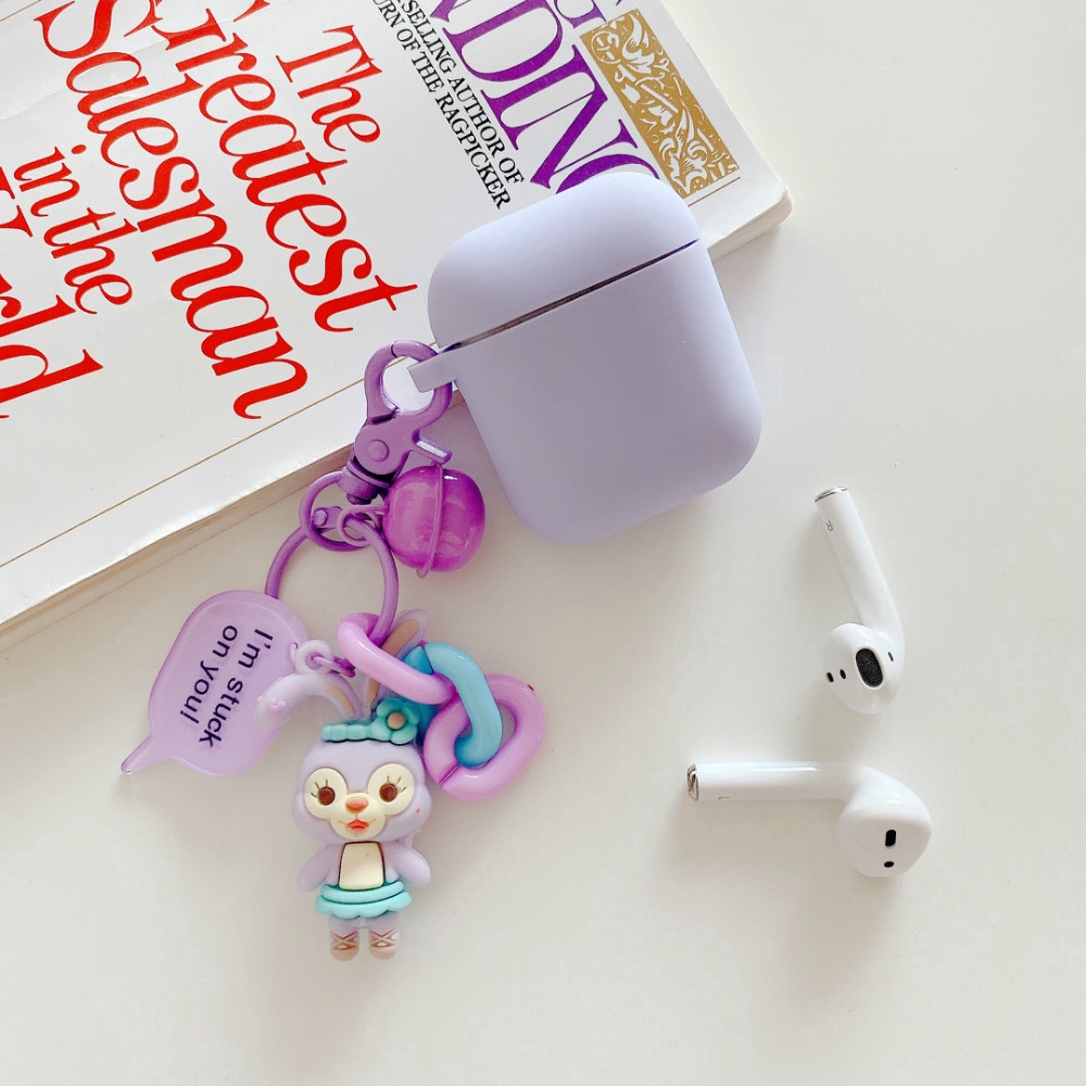 Hộp đựng tai nghe Airpods bằng silicon chống sốc chống nước hình thỏ múa ba lê