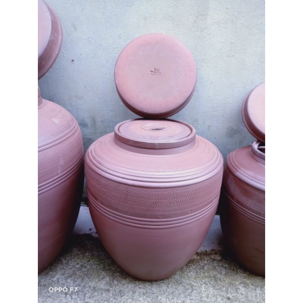 Chum sành 2 nắp đậy 10 lít/20 lít chuẩn sành Bát Tràng