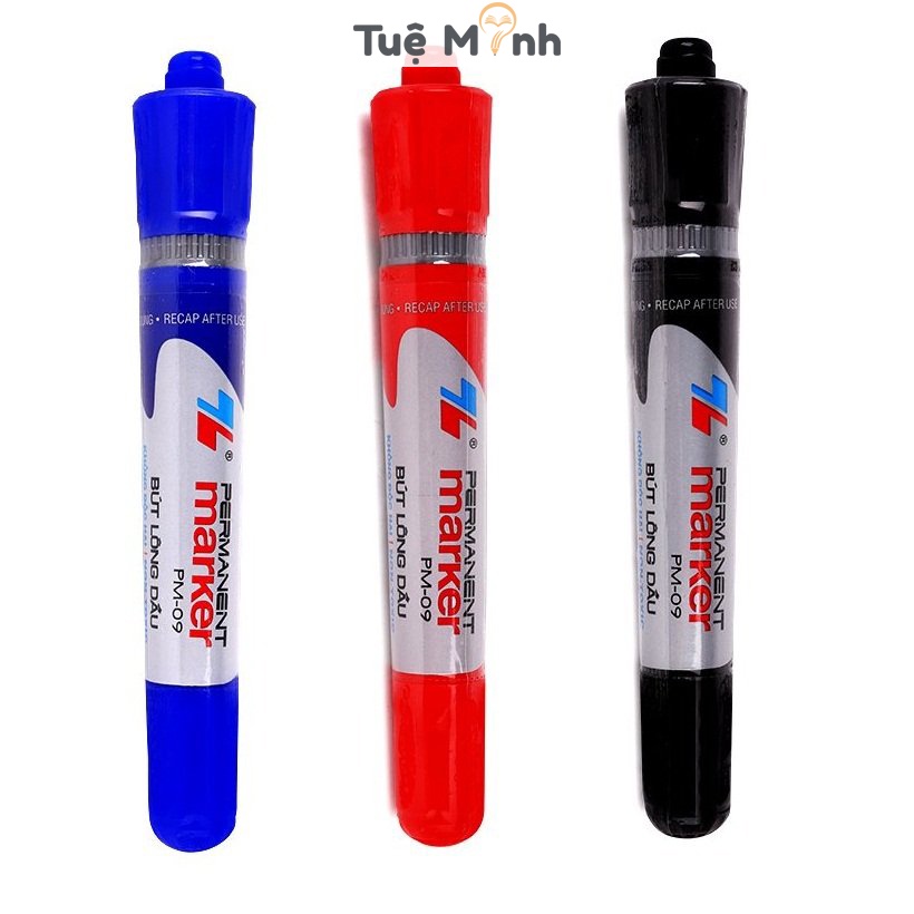 Bút lông dầu 2 đầu viết bảng Thiên Long PM-09 màu xanh, đen, đỏ viết được nhiều chất liệu