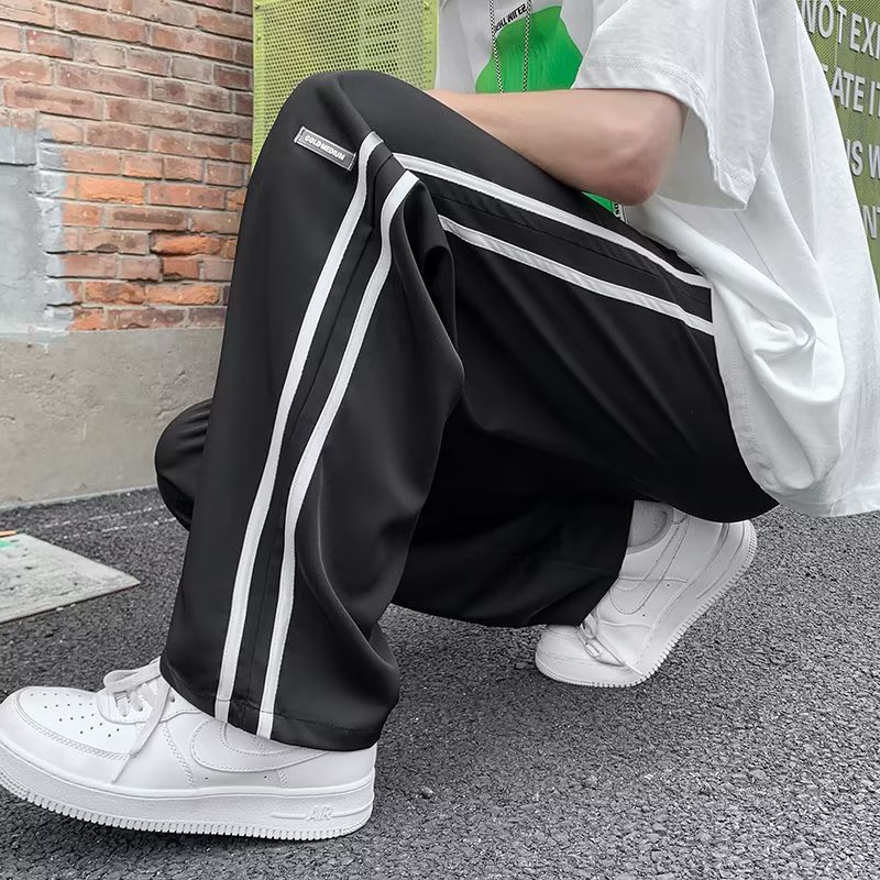 Quần Dài Dáng Rộng Lưng Thun Co Giãn Thoải Mái Phong Cách Hip Hop Đường Phố Nhật Bản Cho Nam Cỡ Lớn M-3XL