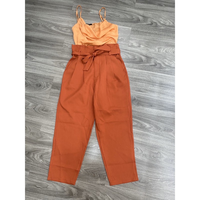 Set áo lụa dây + quần baggy lưng cao,dây belt rời