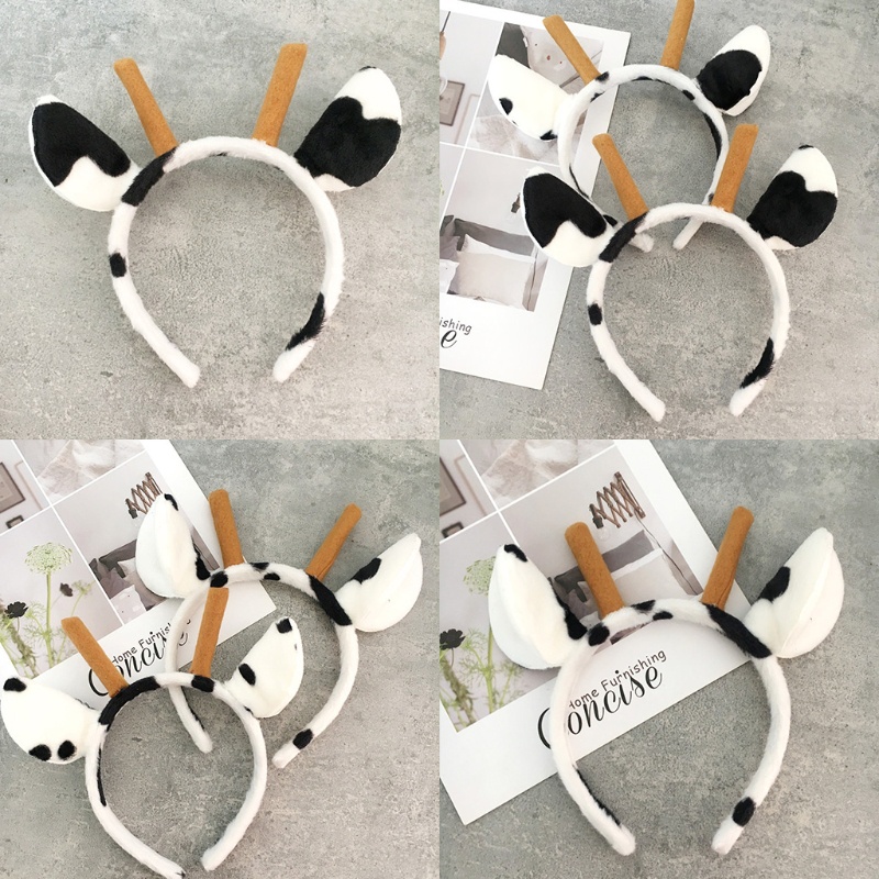 Cài Tóc Hình Sừng Bò Sữa Hoạt Hình Vui Nhộn Dành Cho Trẻ Em Và Người Lớn