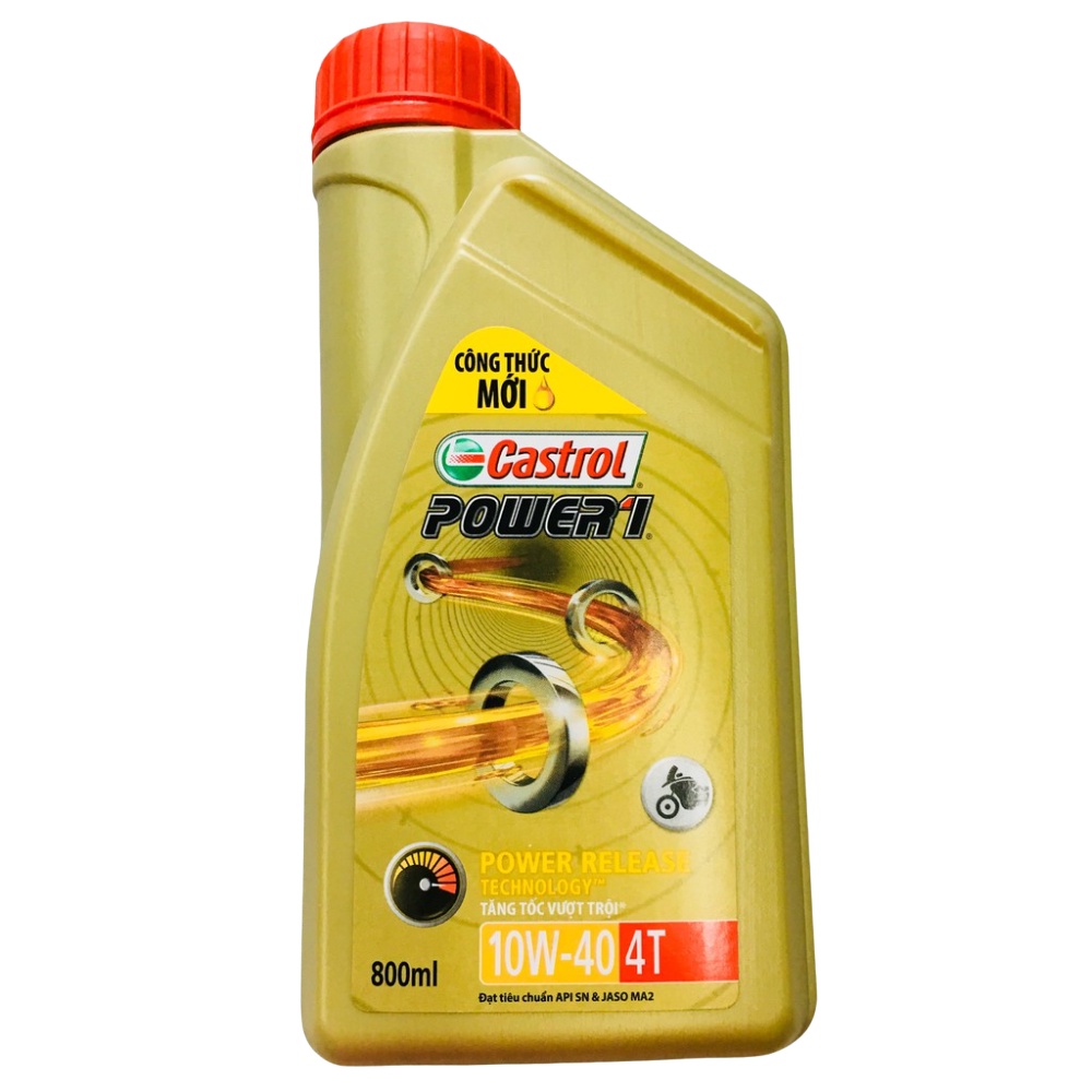 NHỚT CASTROL Xe Số cao cấp POWER1 10W-40 0,8L cho Wave, Dream, Sirius, Jupiter