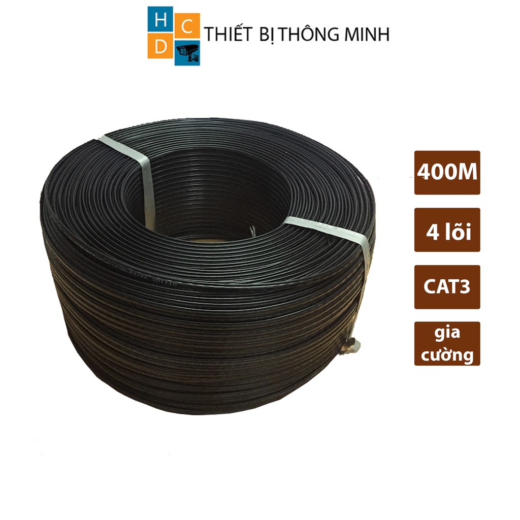 Dây mạng ngoài trời 4 lõi có dây trợ lực chuyên dụng kéo camera kéo mạng cuộn 400m