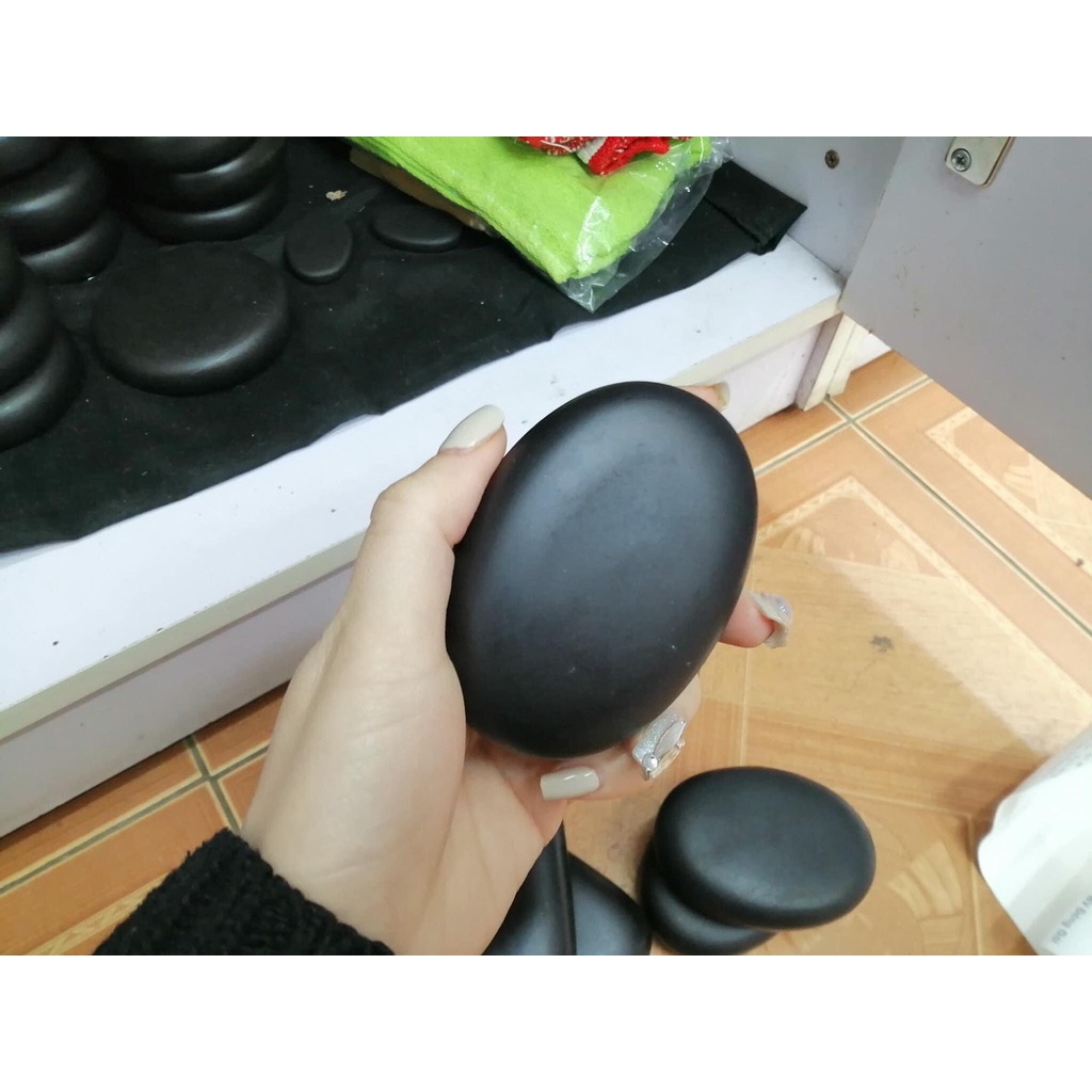 Đá nóng massage Body Đả thông kinh lạc ovan 8x6cm, tròn 8x8cm