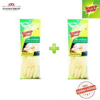 Combo 2 đôi găng tay dài Scotch Brite 3M không mùi cao su (26cm) bảo vệ đôi tay của bạn
