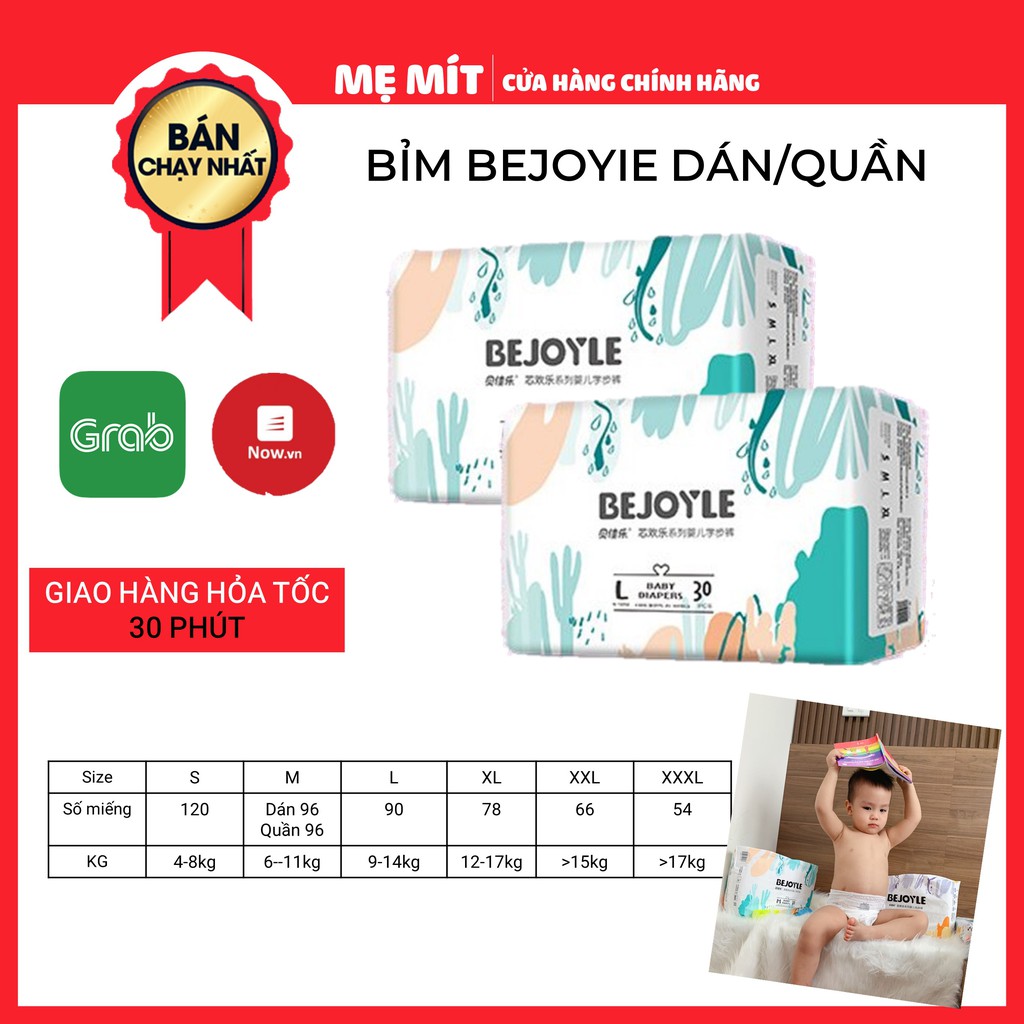 Bỉm Bejoyie Dán/Quần Nội Địa Trung Cao Cấp Size S120-M96-L90-XL78-XXL66-XXXL54