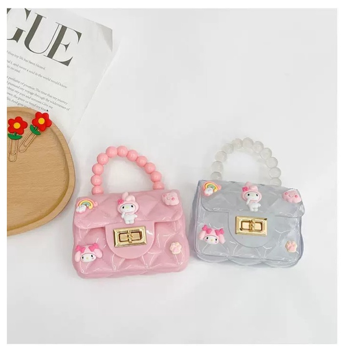 Túi Xách Đeo Chéo Silicon Quai Nhựa Dẻo Gắn Stick Siêu Xinh Cho Bé