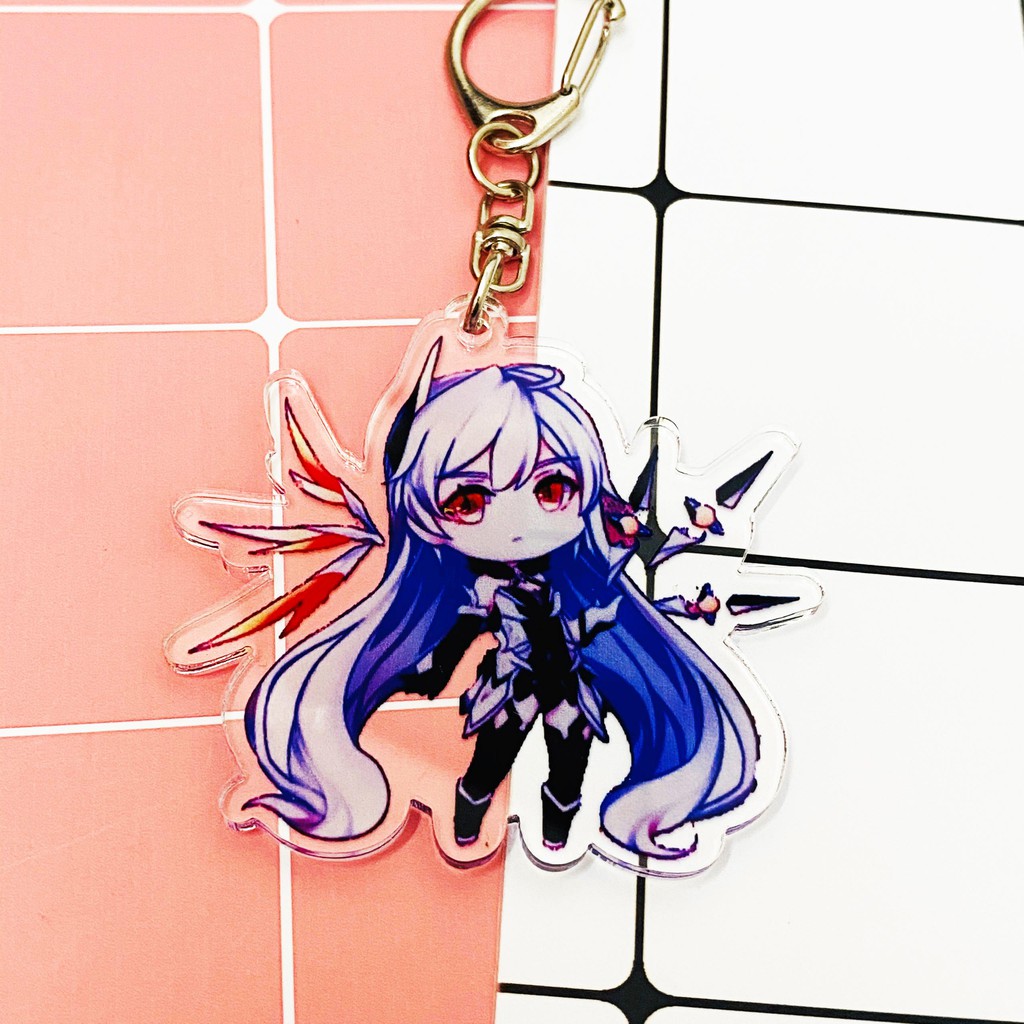 ( Mica trong acrylic ) ( Ver2 ) Móc khóa Honkai Impact 3 quà tặng xinh xắn dễ thương in hình anime chibi